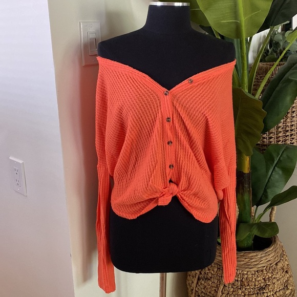 Urban Outfitters Out from Under Thermal Button Up Top - Picture 1 of 7